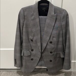 J. Crew Gray Plaid Blazer and Pants Suit